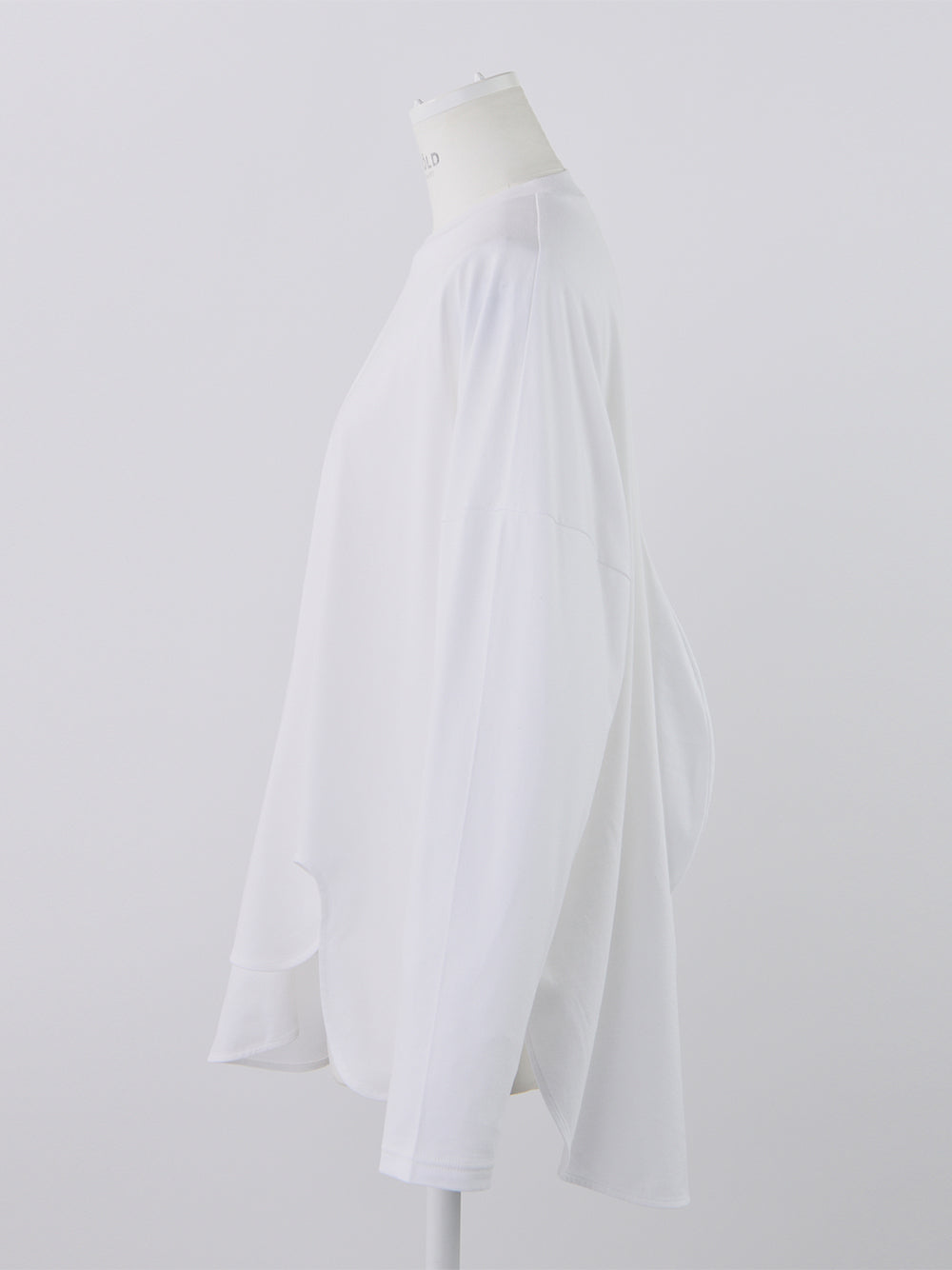 Asymmetrical Draped Long T-Shirt White