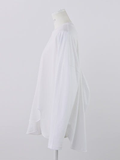 Asymmetrical Draped Long T-Shirt White