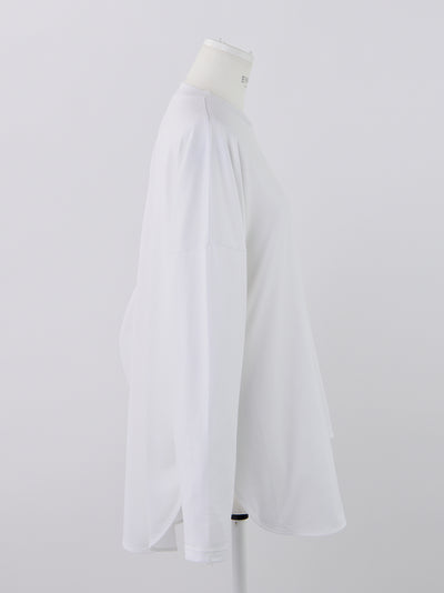 Asymmetrical Draped Long T-Shirt White