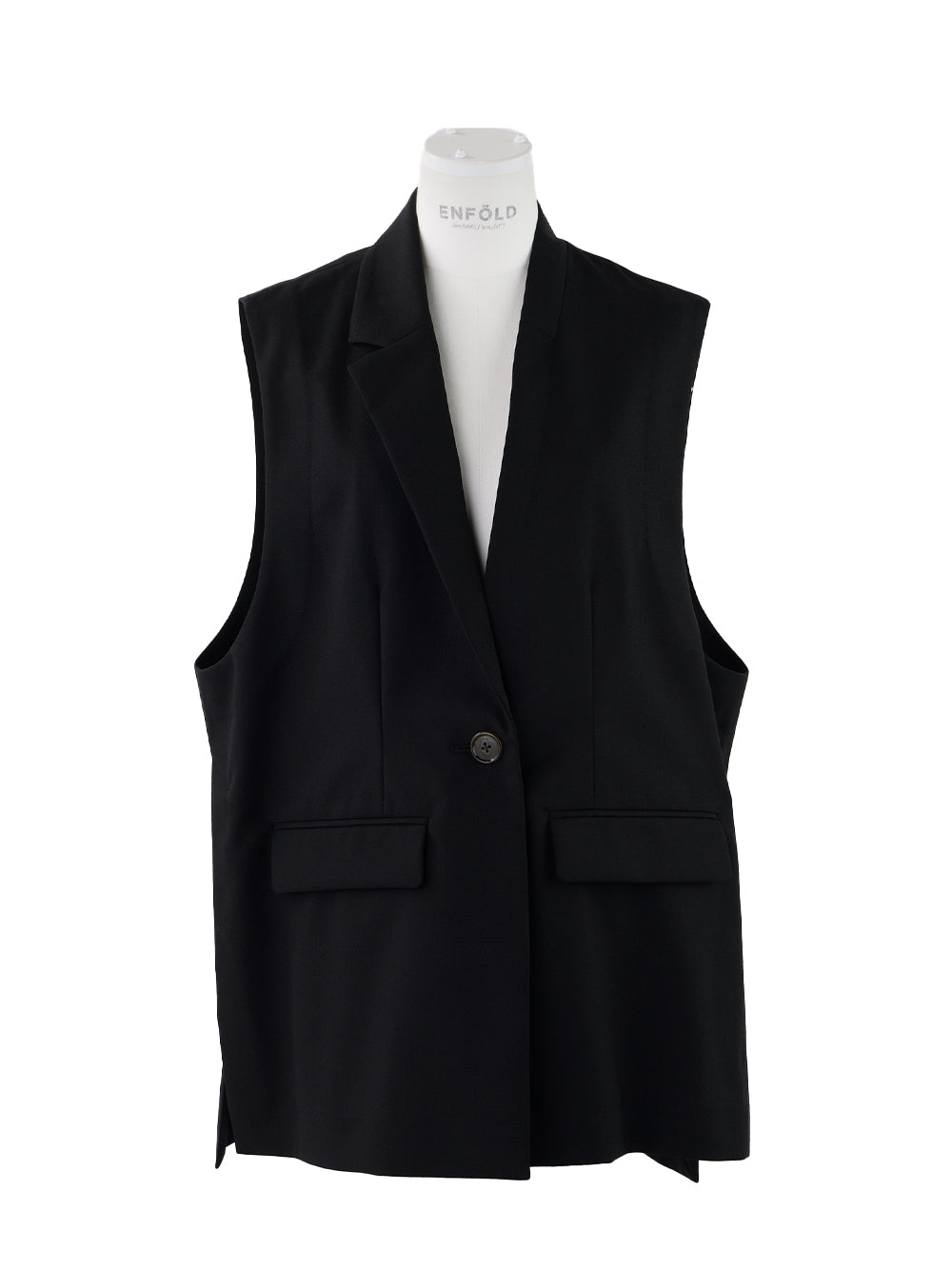 Wide Tailored Vest Black