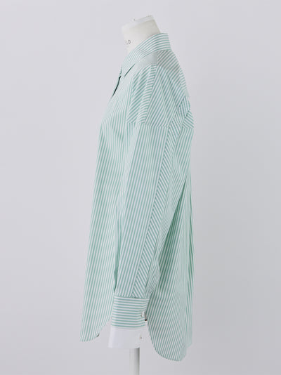 Stripe Layered Cuffs Shirt Mint