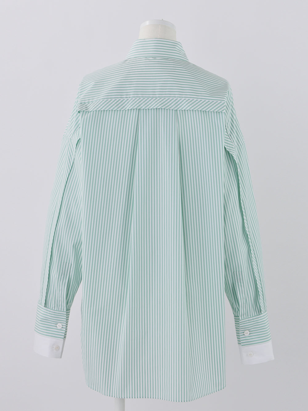 Stripe Layered Cuffs Shirt Mint