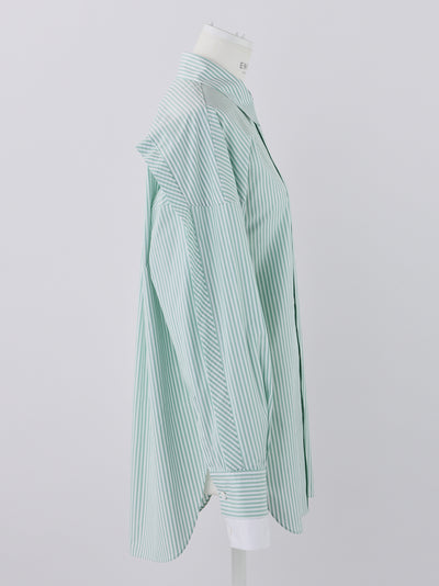 Stripe Layered Cuffs Shirt Mint