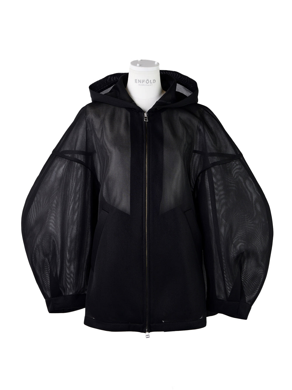 Sheer 3D Hoodie Black