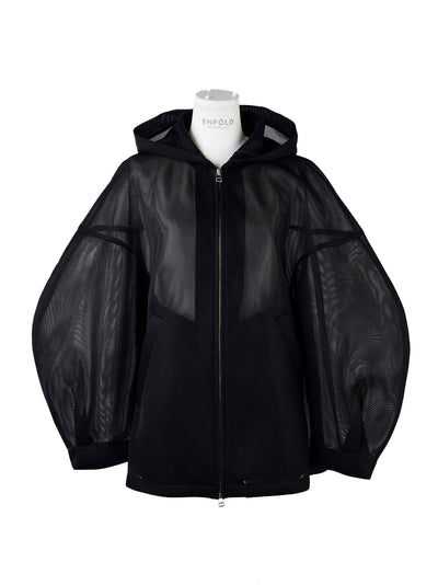 Sheer 3D Hoodie Black