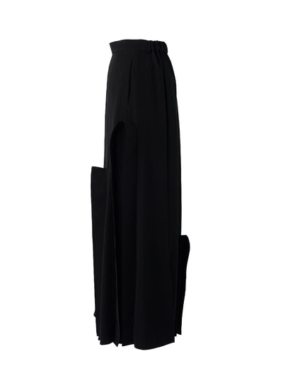 Black Draped Arch Skirt Black