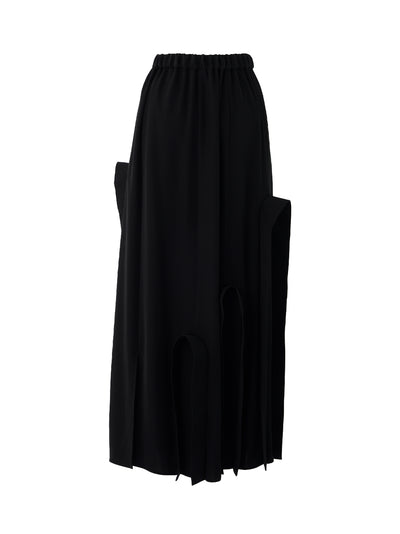 Black Draped Arch Skirt Black