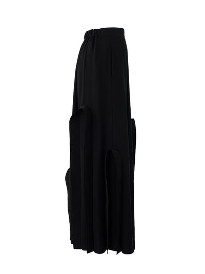 Black Draped Arch Skirt Black