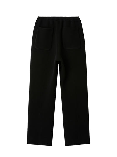 Milan Rib Straight Pants Black