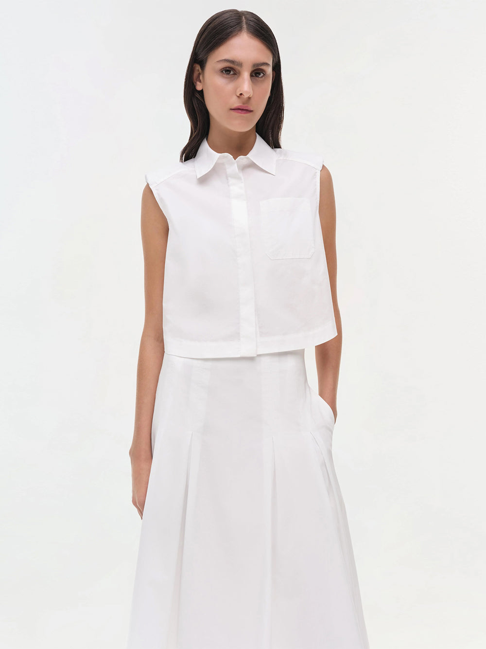Winslow Cropped Shirt (White)