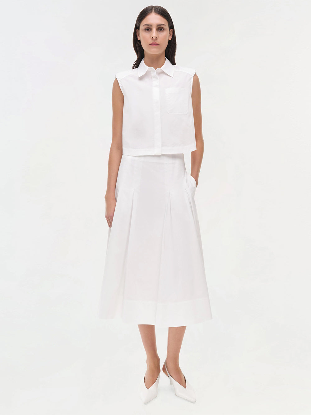 Winslow Cropped Shirt (White)