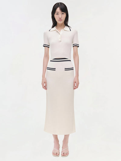 Paige Midi Skirt (Ivory Multi)