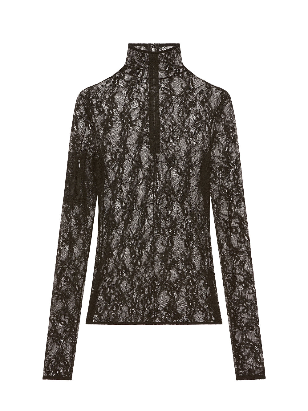 Lace Mockneck Top Black