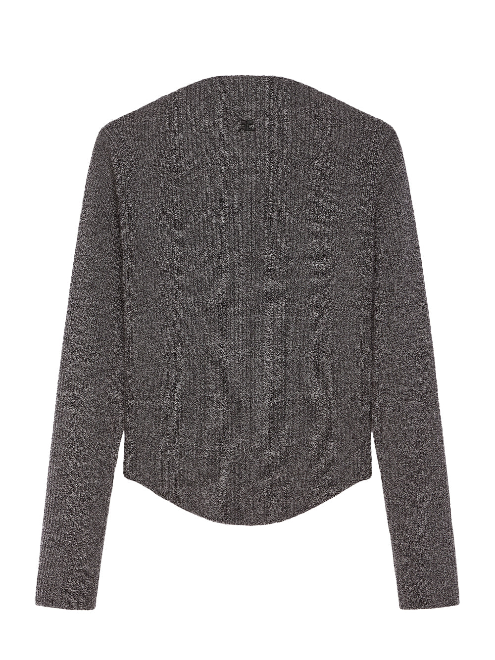 Boatneck Ribbed Wool Sweater Black/Grey