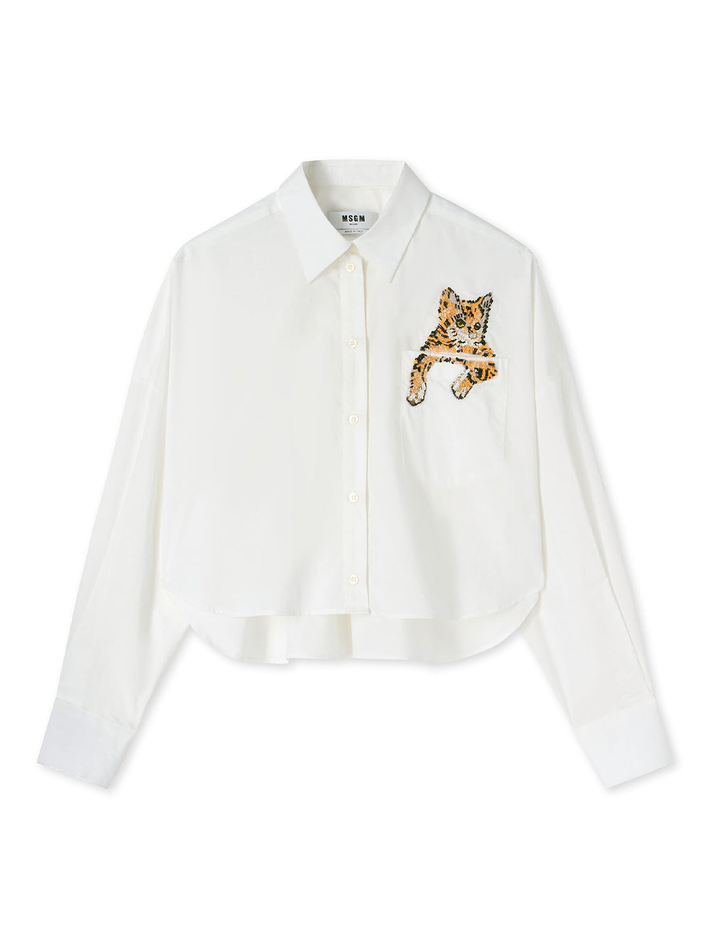 Cotton Shirt With Embroidery White