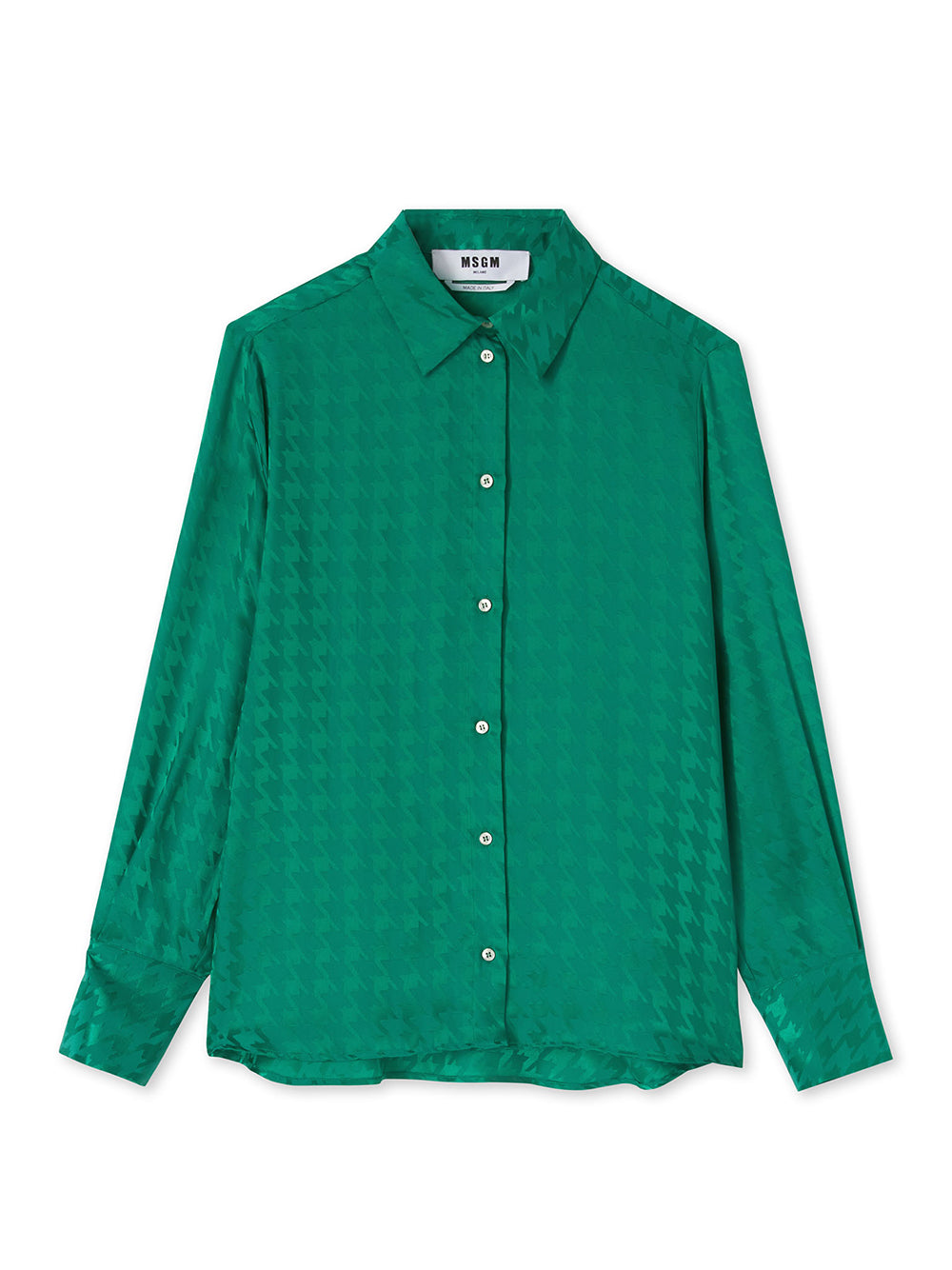 Shirt In "Fluid Viscose Jacquard" Fabric Green