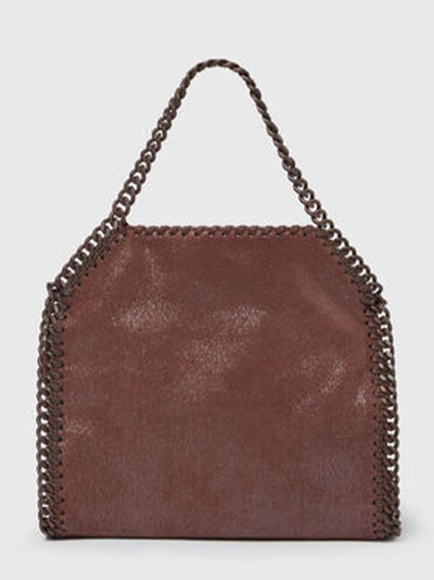 Mini Tote Eco Shaggy Deer W/Tonal Chain Mahogany