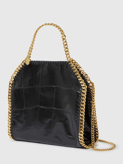 Falabella Crocodile-Embossed Mini Tote (Black)