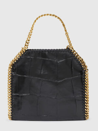 Falabella Crocodile-Embossed Mini Tote (Black)