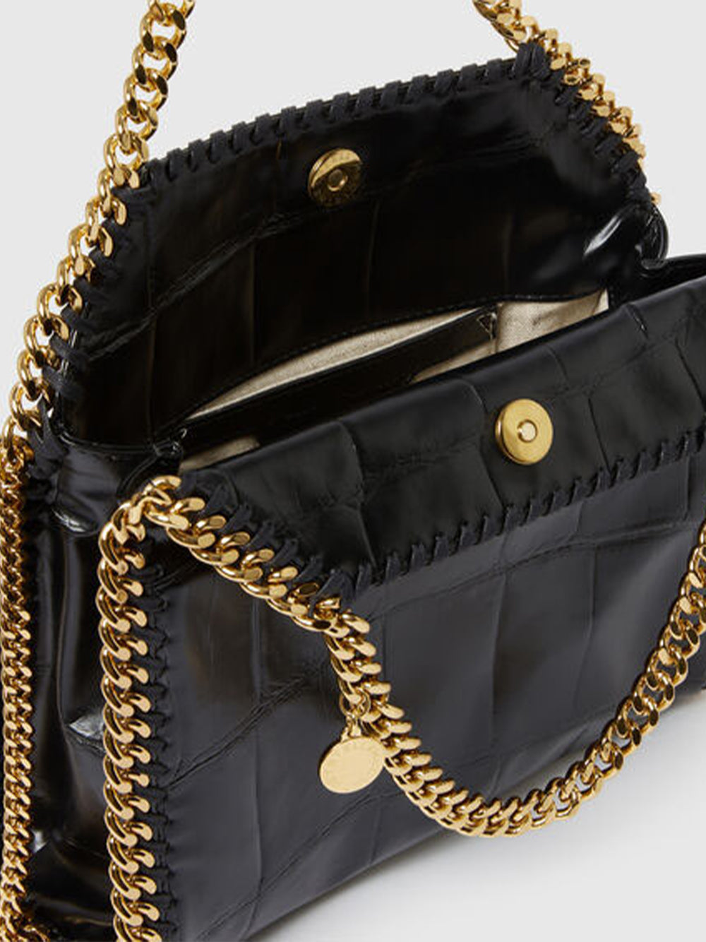 Falabella Crocodile-Embossed Mini Tote (Black)