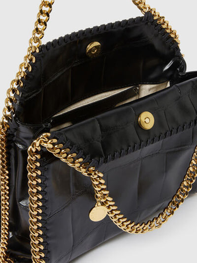 Falabella Crocodile-Embossed Mini Tote (Black)