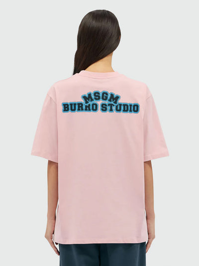 Organic Cotton "Fantastic Green Burro Studio" T-Shirt Light Pink