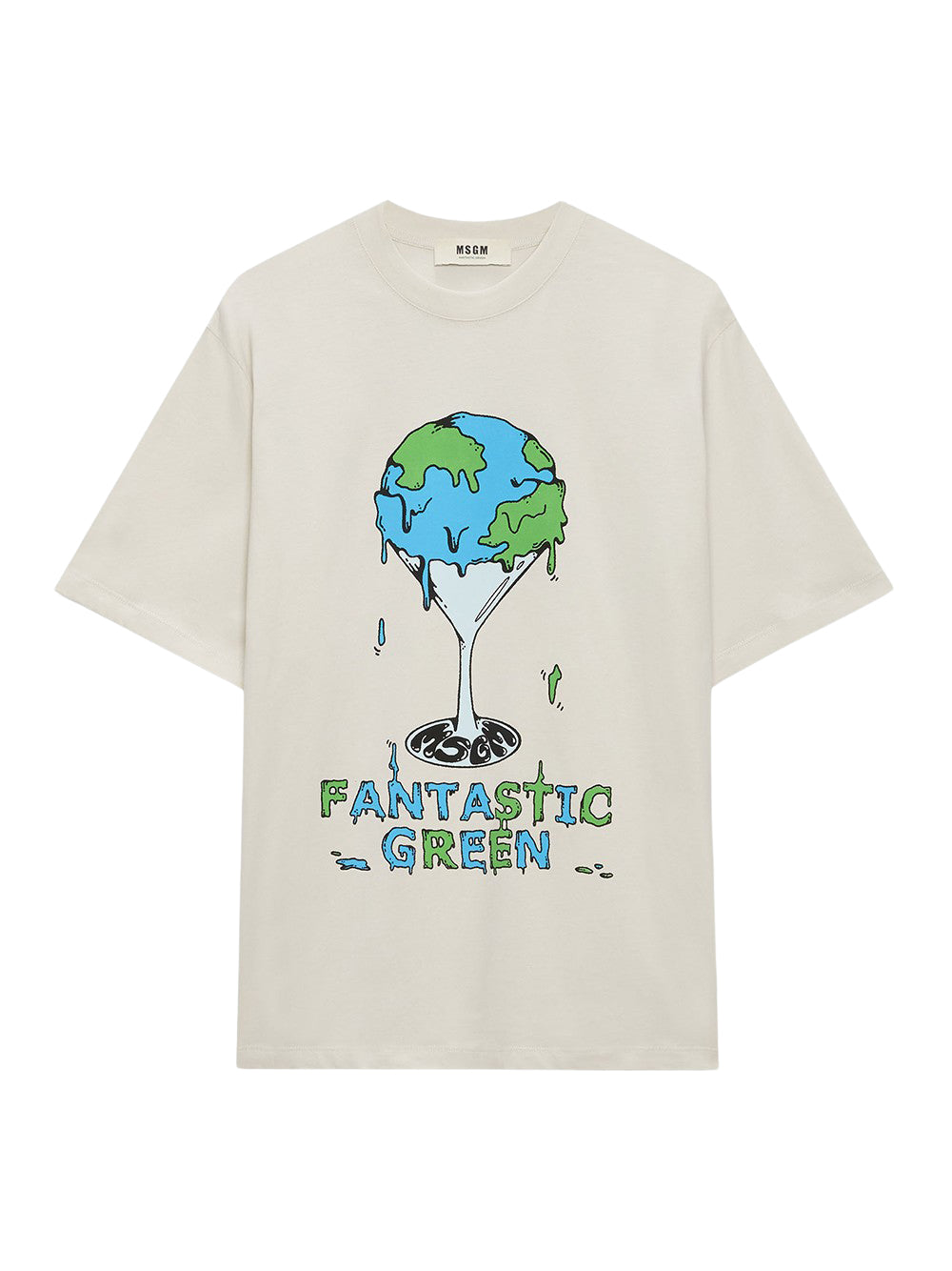 Organic Cotton "Fantastic Green Burro Studio" T-Shirt Ice Grey