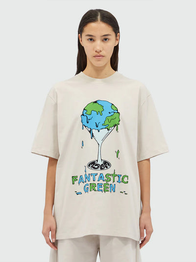 Organic Cotton "Fantastic Green Burro Studio" T-Shirt Ice Grey