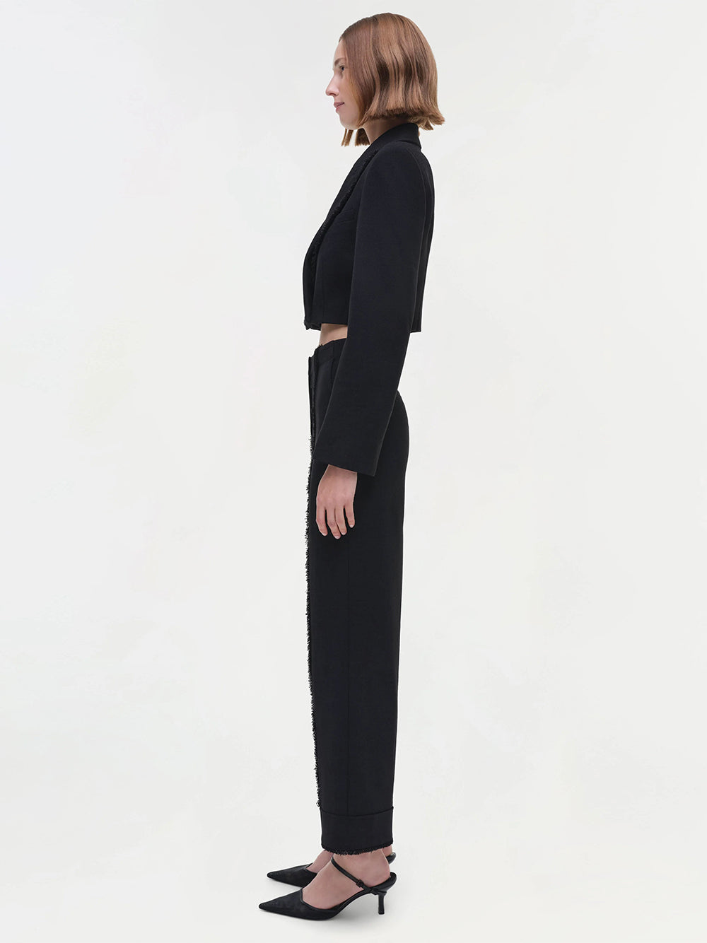 Cassian Cropped Blazer Black