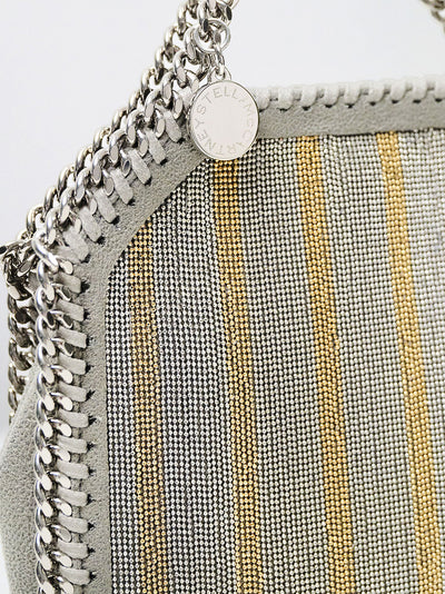 Falabella Metallic Chain-Embroidered Tiny Tote Bag (Metallic)