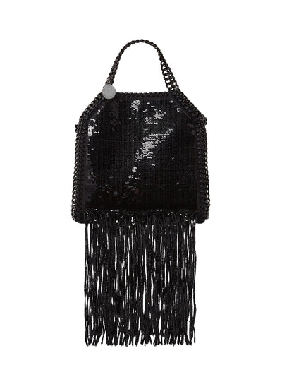 Falabella Tiny Bag Sequin Frin Black