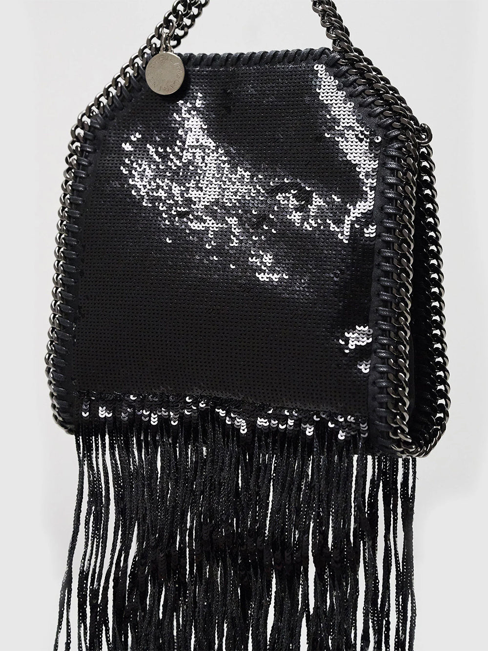 Falabella Tiny Bag Sequin Frin Black
