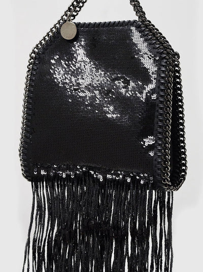Falabella Tiny Bag Sequin Frin Black
