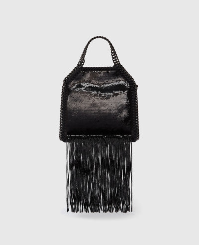 Falabella Tiny Bag Sequin Frin Black