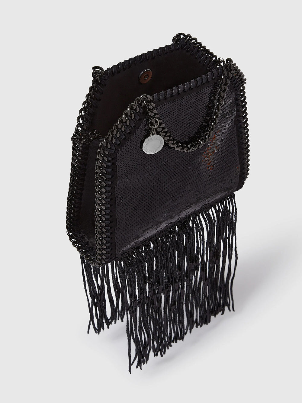 Falabella Tiny Bag Sequin Frin Black