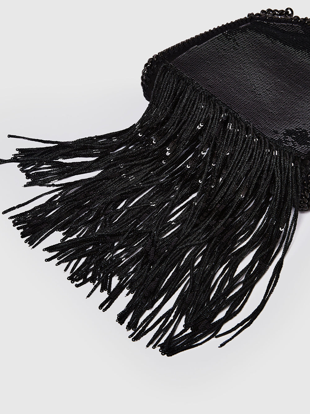 Falabella Tiny Bag Sequin Frin Black