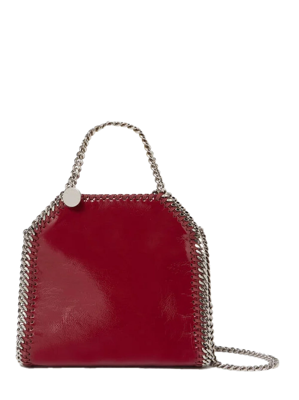 Falabella Patent Tiny Tote Bag Burgundy