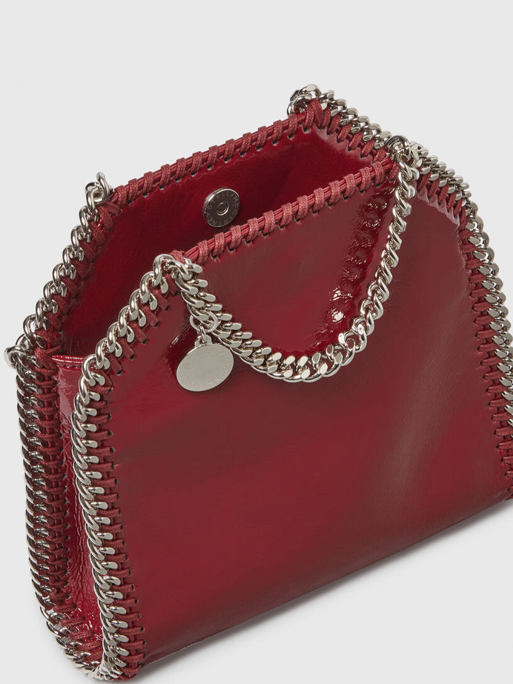 Falabella Patent Tiny Tote Bag Burgundy