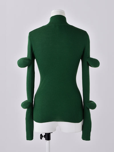 3D High Neck Pullover (Medium Green)