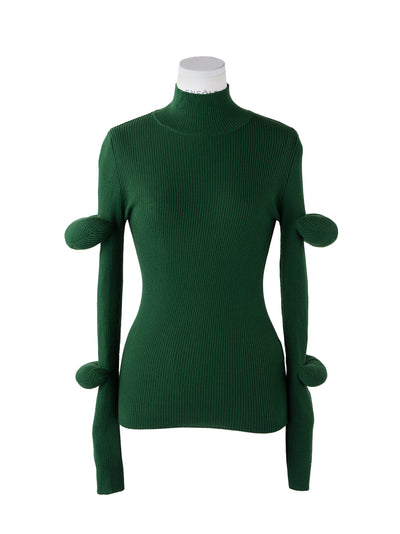 3D High Neck Pullover (Medium Green)