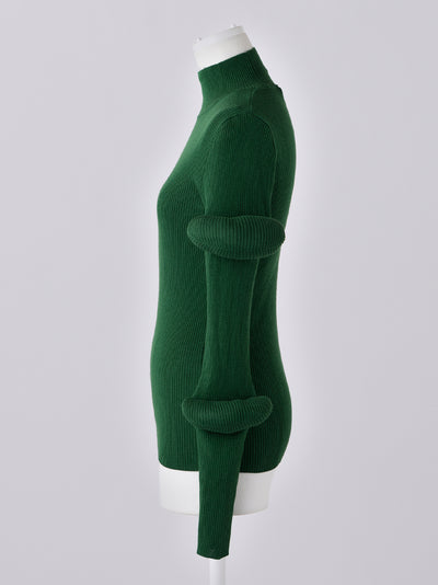 3D High Neck Pullover (Medium Green)