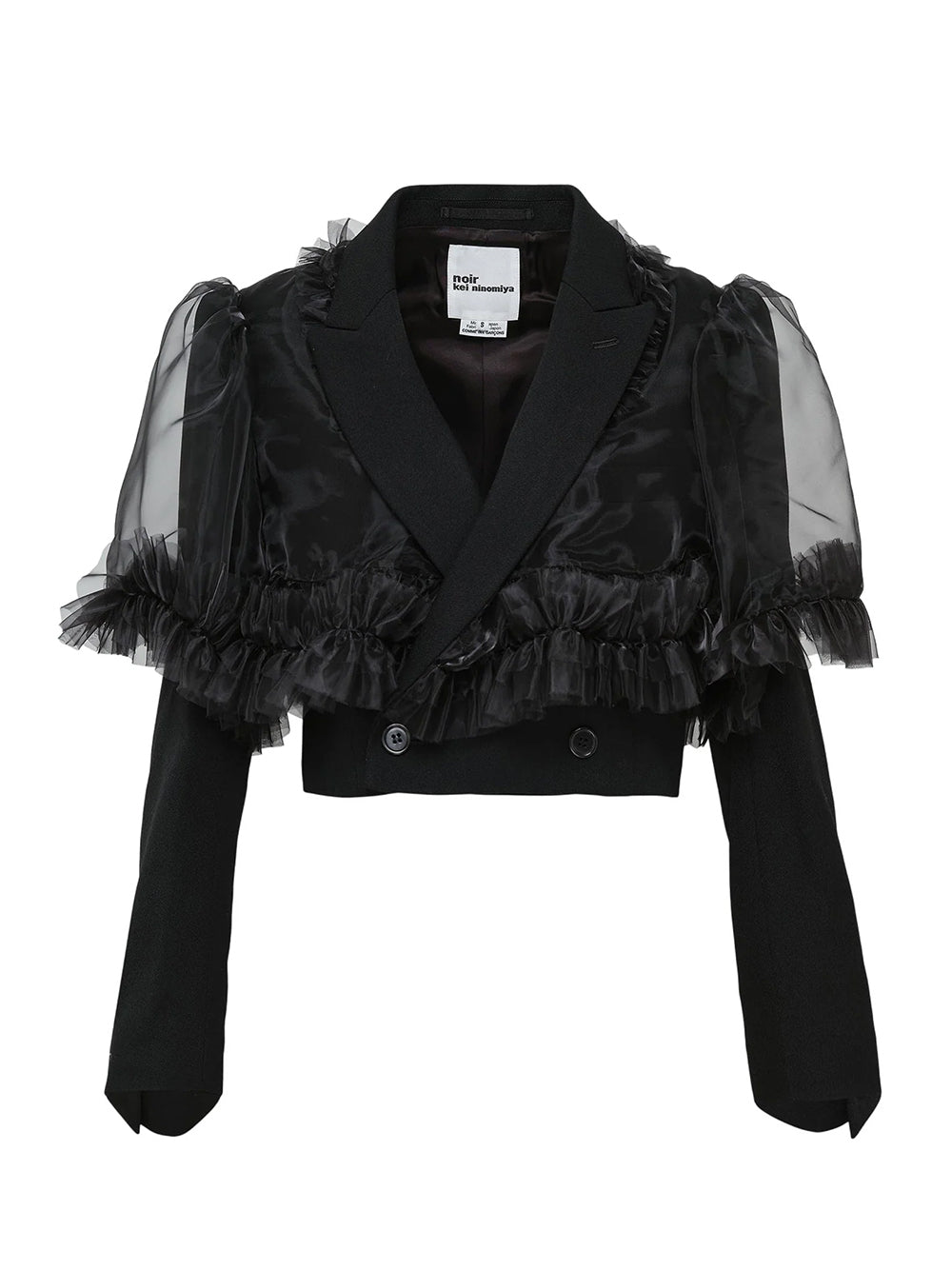 Wool Gabardine Polyester Jacket Black