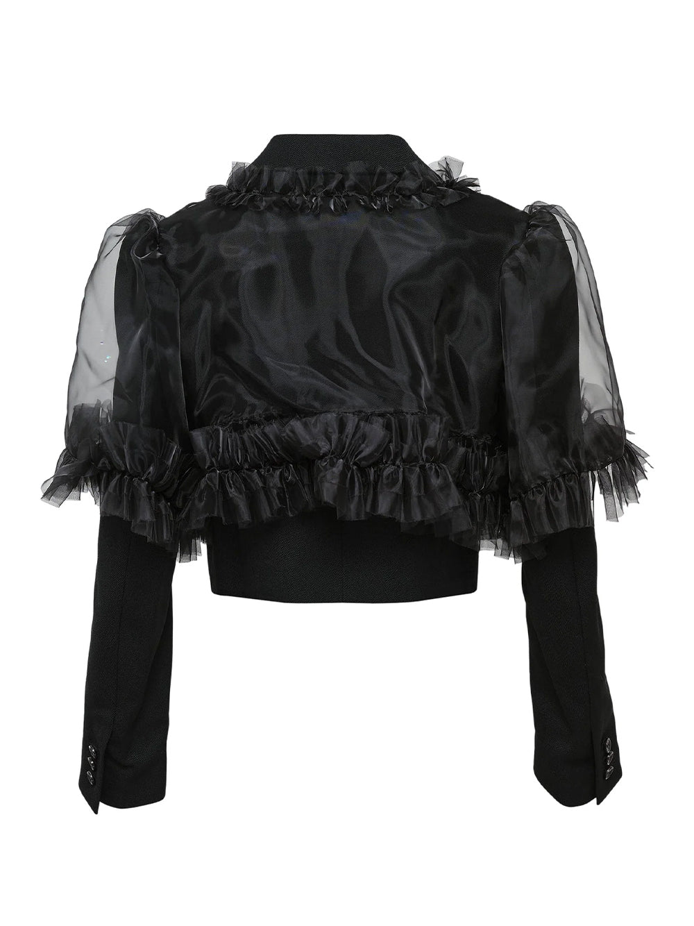 Wool Gabardine Polyester Jacket Black