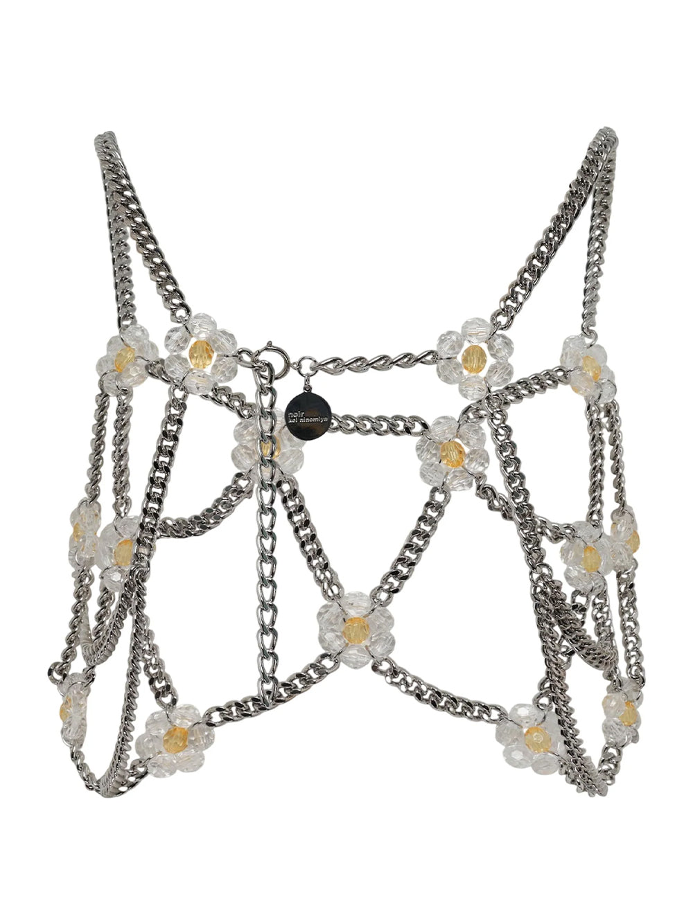 Beads X Chain Vest Clear