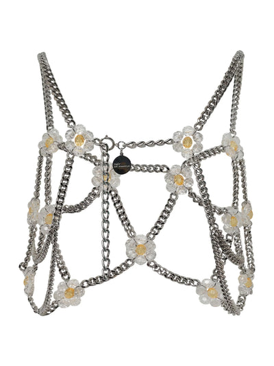 Beads X Chain Vest Clear