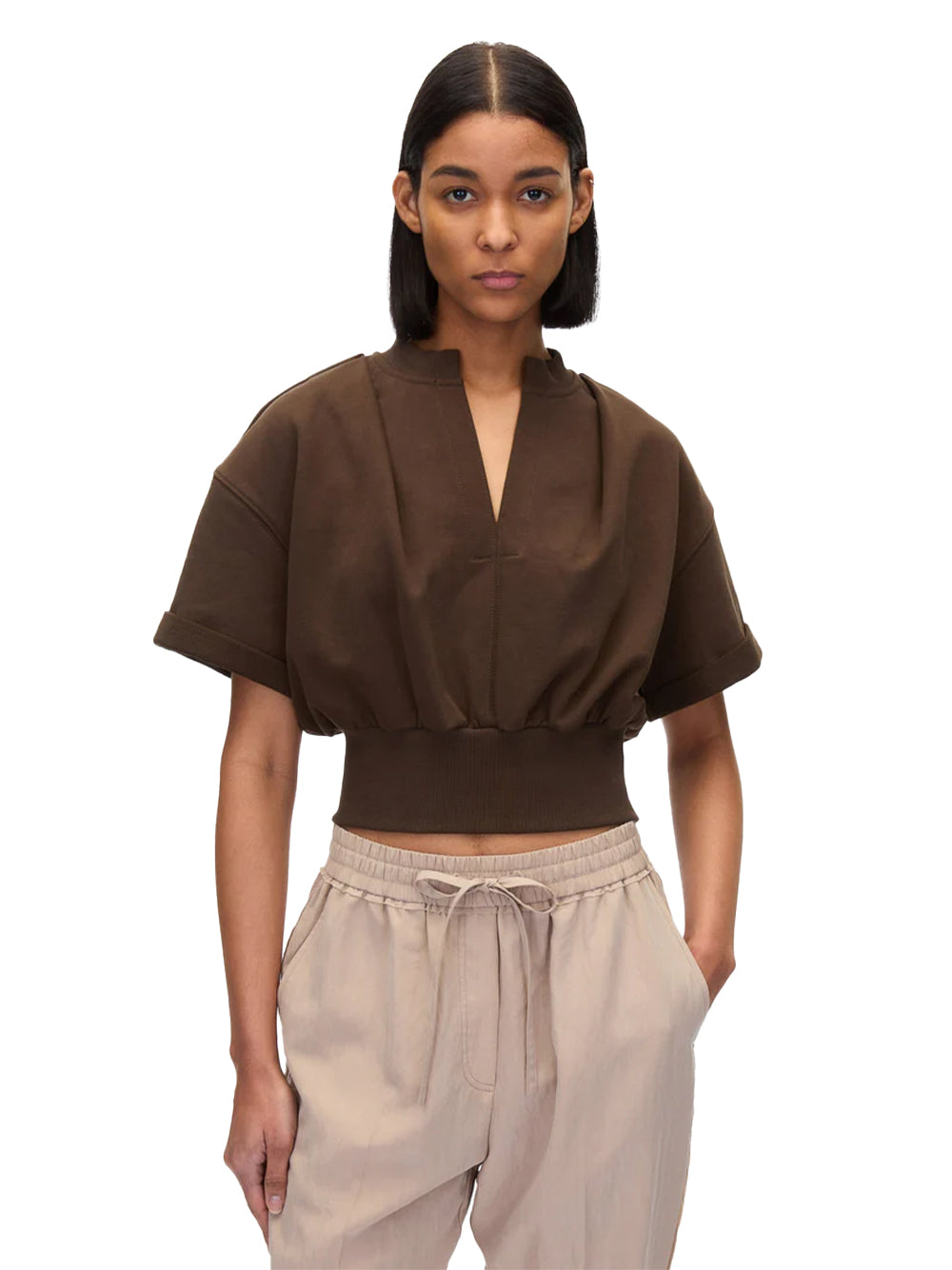 SS Cropped Sweatshirt (Dark Chocolate)