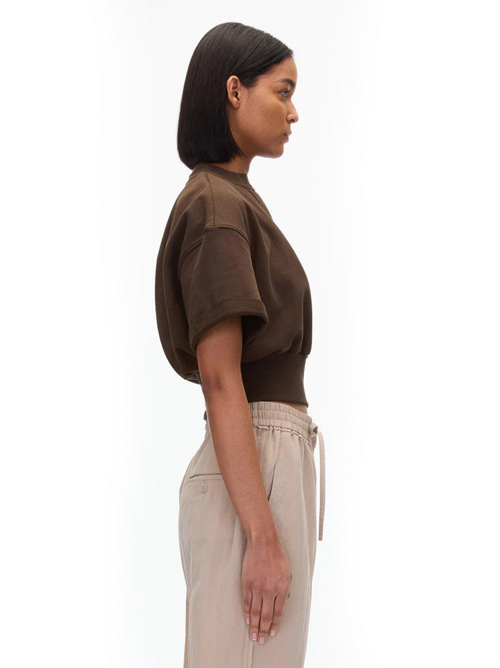 SS Cropped Sweatshirt (Dark Chocolate)