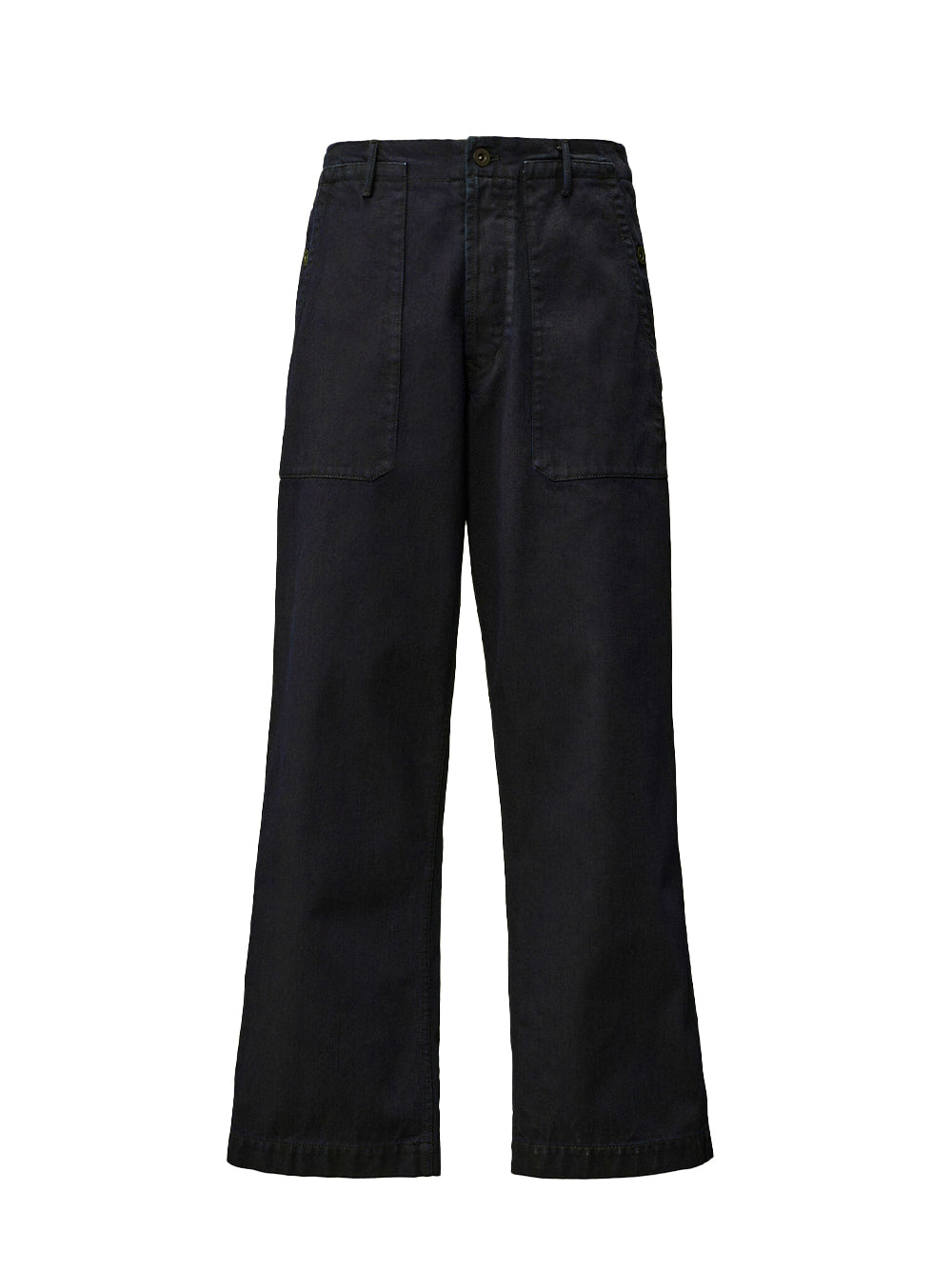 3/4 Plated Denim Loose Pants (Denim Blue)