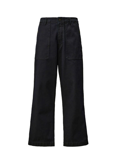 3/4 Plated Denim Loose Pants (Denim Blue)