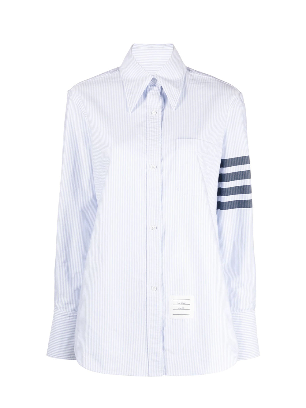 4-Bar Cotton-Poplin Shirt (Blue)